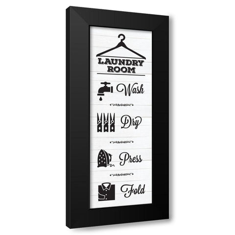 Laundry Shiplap 6 Black Modern Wood Framed Art Print with Double Matting by Hogan, Melody