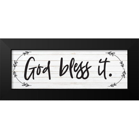 God Bless 3 Black Modern Wood Framed Art Print by Hogan, Melody