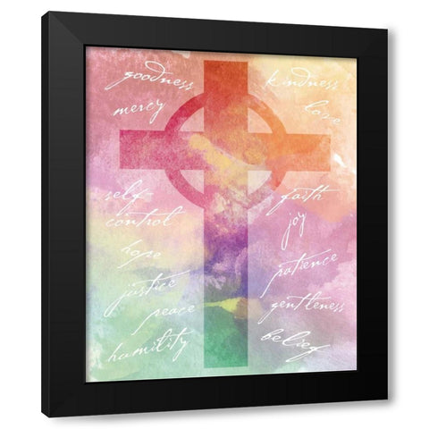 Watercolor Cross Words 2 Black Modern Wood Framed Art Print with Double Matting by Hogan, Melody