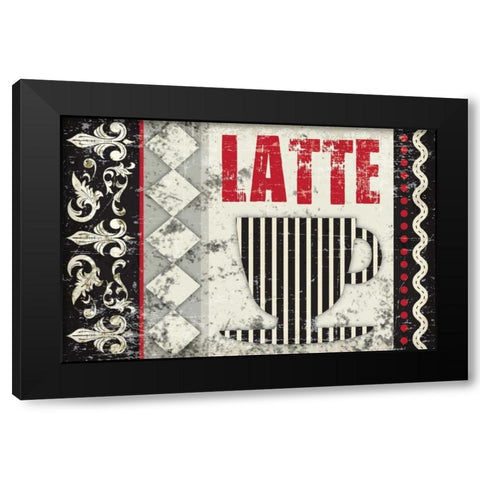 Latte Sipping 3 Black Modern Wood Framed Art Print with Double Matting by Hogan, Melody