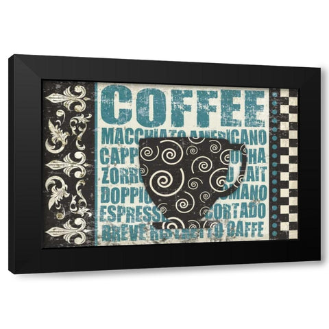 Caffeinated Expressions 2 Black Modern Wood Framed Art Print by Hogan, Melody