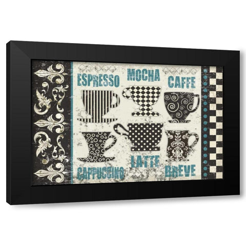 Caffeinated Choices 2 Black Modern Wood Framed Art Print by Hogan, Melody