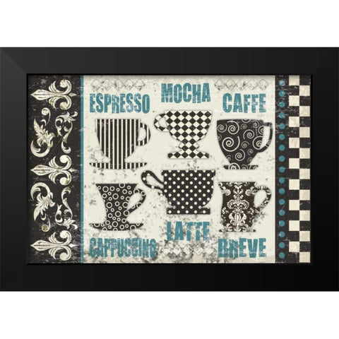 Caffeinated Choices 2 Black Modern Wood Framed Art Print by Hogan, Melody