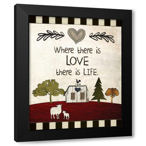 Primitive Countryside 2 Black Modern Wood Framed Art Print by Hogan, Melody