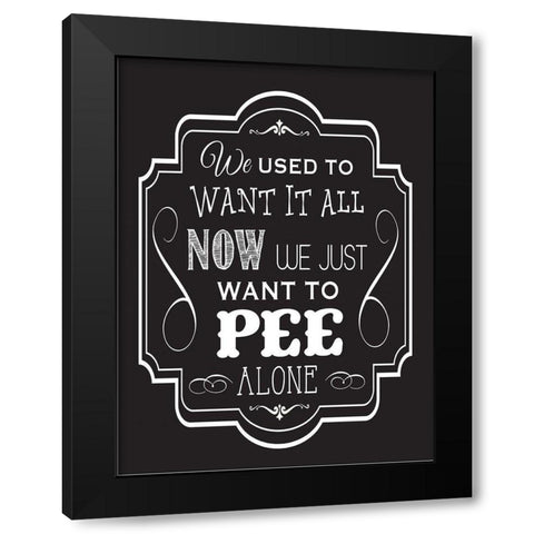 Bath Chalk 1 Black Modern Wood Framed Art Print with Double Matting by Hogan, Melody