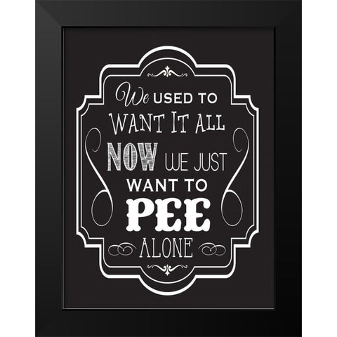 Bath Chalk 1 Black Modern Wood Framed Art Print by Hogan, Melody
