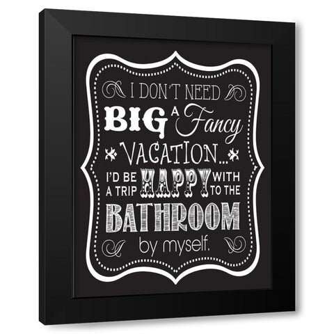 Bath Chalk 3 Black Modern Wood Framed Art Print with Double Matting by Hogan, Melody