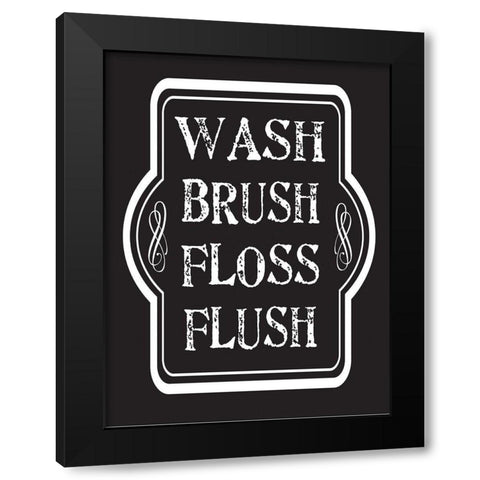 Bath Chalk 6 Black Modern Wood Framed Art Print with Double Matting by Hogan, Melody