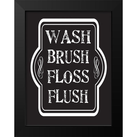 Bath Chalk 6 Black Modern Wood Framed Art Print by Hogan, Melody