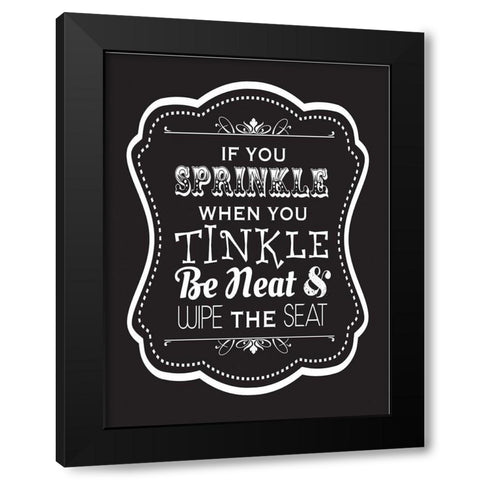Bath Chalk 9 Black Modern Wood Framed Art Print with Double Matting by Hogan, Melody