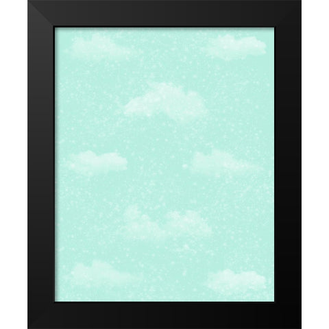 Unique Sparkle Clouds Black Modern Wood Framed Art Print by Hogan, Melody