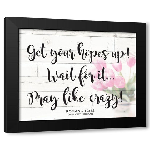 Romans 12:12 Shiplap 1 Black Modern Wood Framed Art Print with Double Matting by Hogan, Melody