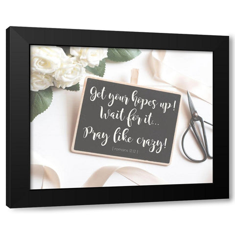 Romans 12:12 Black Modern Wood Framed Art Print by Hogan, Melody