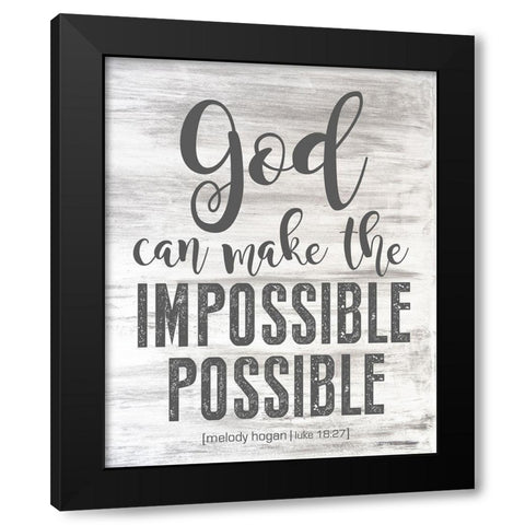 Luke 18:27 Black Modern Wood Framed Art Print with Double Matting by Hogan, Melody