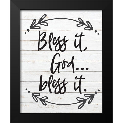God Bless 5 Black Modern Wood Framed Art Print by Hogan, Melody