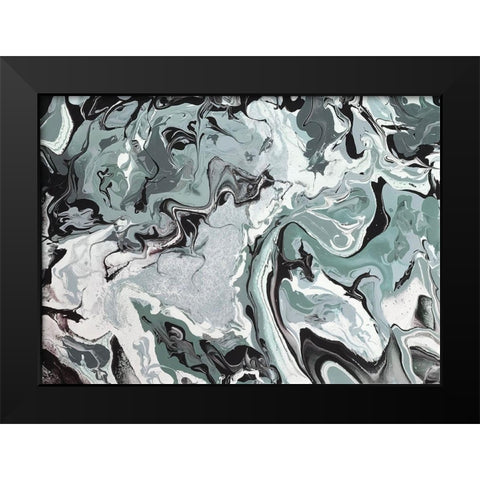 Abide Jade Black Modern Wood Framed Art Print by Hogan, Melody