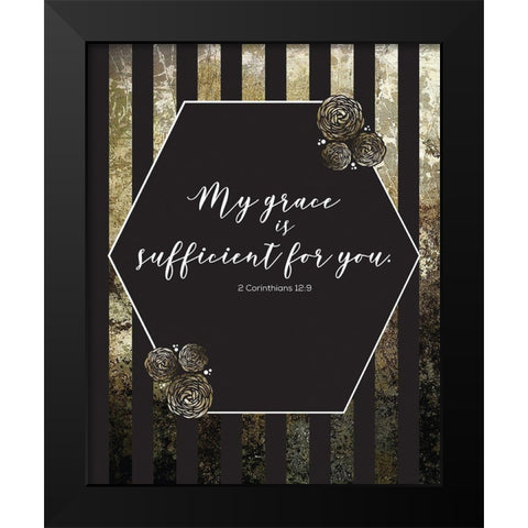 Gold Foil Sufficient 3 Black Modern Wood Framed Art Print by Hogan, Melody