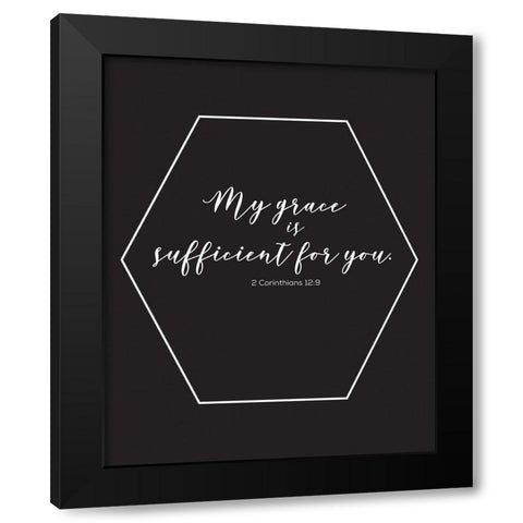 Gold Foil Sufficient Black Modern Wood Framed Art Print with Double Matting by Hogan, Melody