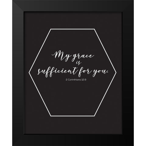 Gold Foil Sufficient Black Modern Wood Framed Art Print by Hogan, Melody