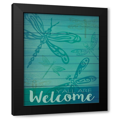 Welcome Summer Flag 1 Black Modern Wood Framed Art Print with Double Matting by Hogan, Melody