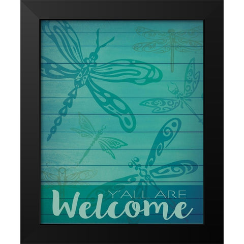 Welcome Summer Flag 1 Black Modern Wood Framed Art Print by Hogan, Melody