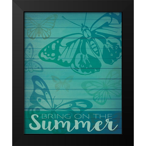 Welcome Summer Flag 2 Black Modern Wood Framed Art Print by Hogan, Melody