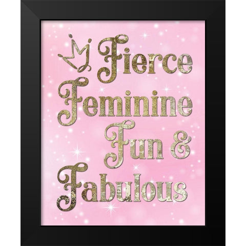 Princess Sparkle 2 Black Modern Wood Framed Art Print by Hogan, Melody