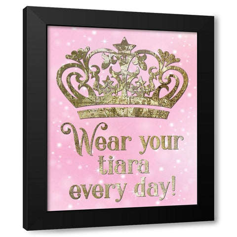 Princess Sparkle 3 Black Modern Wood Framed Art Print by Hogan, Melody