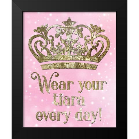 Princess Sparkle 3 Black Modern Wood Framed Art Print by Hogan, Melody