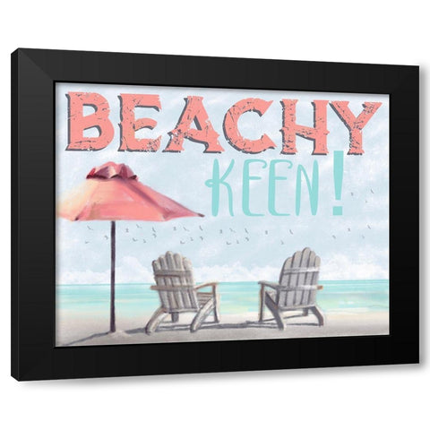 Beachy Keen Black Modern Wood Framed Art Print with Double Matting by Hogan, Melody