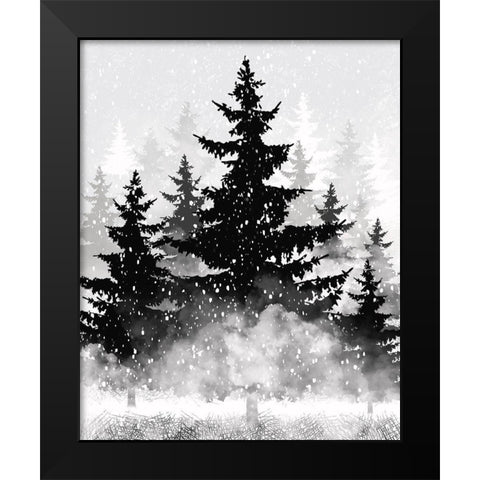 Misty Pines 2 Black Modern Wood Framed Art Print by Hogan, Melody