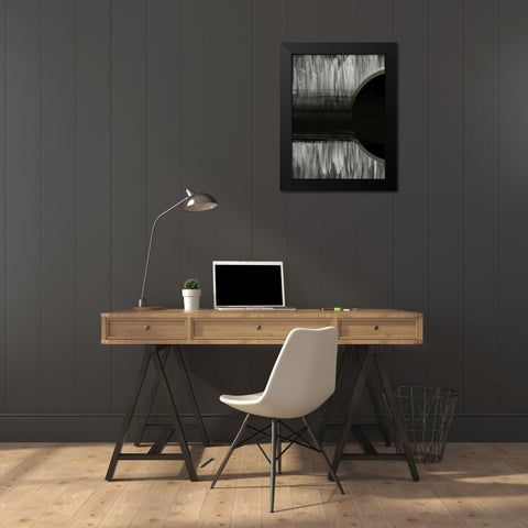 Neutral Abstract Black Black Modern Wood Framed Art Print by Hogan, Melody