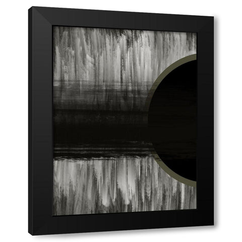 Neutral Abstract Black Black Modern Wood Framed Art Print by Hogan, Melody
