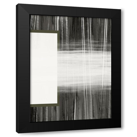 Neutral Abstract White Black Modern Wood Framed Art Print with Double Matting by Hogan, Melody
