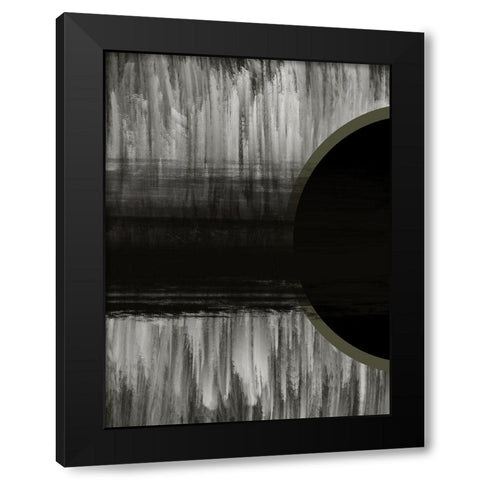 Neutral Abstract Black Black Modern Wood Framed Art Print by Hogan, Melody