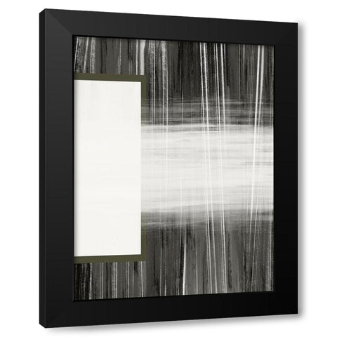 Neutral Abstract White Black Modern Wood Framed Art Print by Hogan, Melody