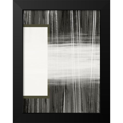 Neutral Abstract White Black Modern Wood Framed Art Print by Hogan, Melody