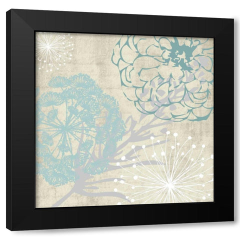 Transitional Floral Soft 3 Black Modern Wood Framed Art Print with Double Matting by Hogan, Melody