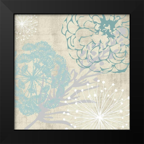 Transitional Floral Soft 3 Black Modern Wood Framed Art Print by Hogan, Melody