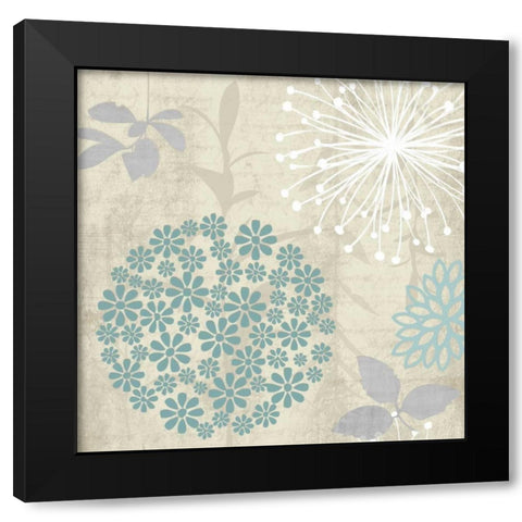 Transitional Floral Soft 4 Black Modern Wood Framed Art Print with Double Matting by Hogan, Melody