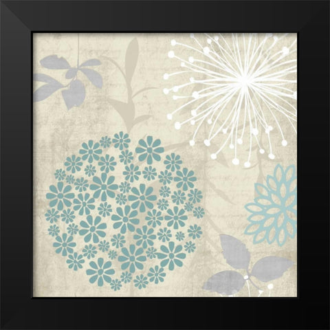 Transitional Floral Soft 4 Black Modern Wood Framed Art Print by Hogan, Melody