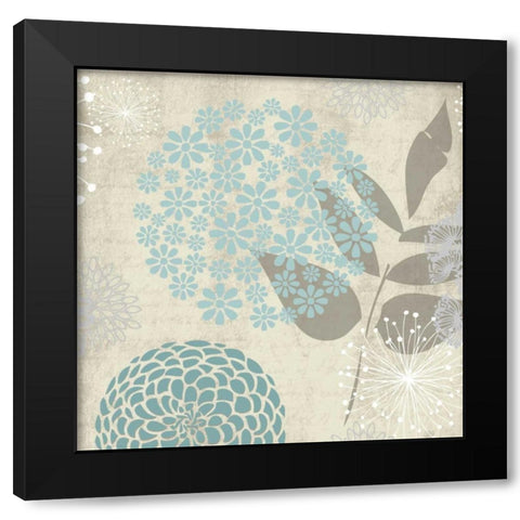 Transitional Floral Soft 5 Black Modern Wood Framed Art Print by Hogan, Melody