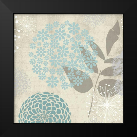 Transitional Floral Soft 5 Black Modern Wood Framed Art Print by Hogan, Melody