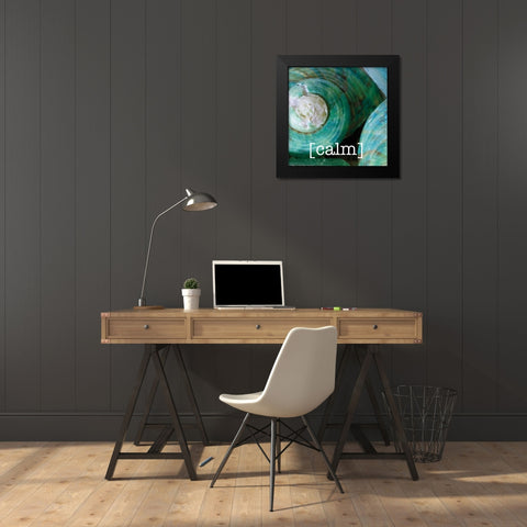Calming Shells Black Modern Wood Framed Art Print by Hogan, Melody