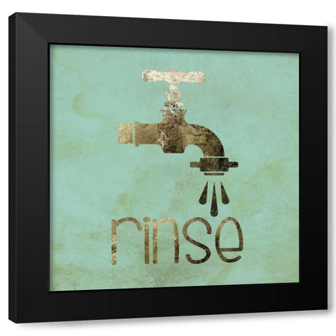 Mint Glitz Bath 2 Black Modern Wood Framed Art Print by Hogan, Melody
