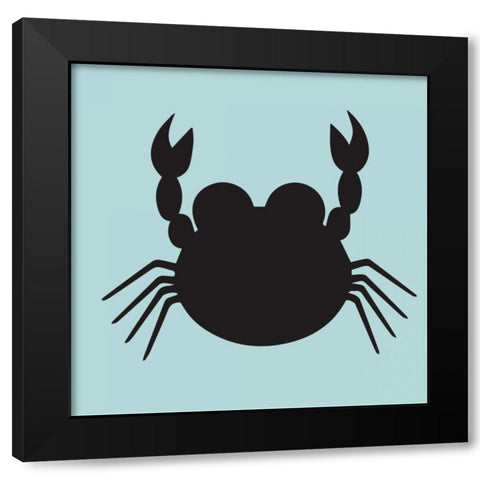 Crab Cutout Black Modern Wood Framed Art Print with Double Matting by Hogan, Melody