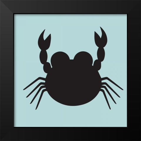 Crab Cutout Black Modern Wood Framed Art Print by Hogan, Melody
