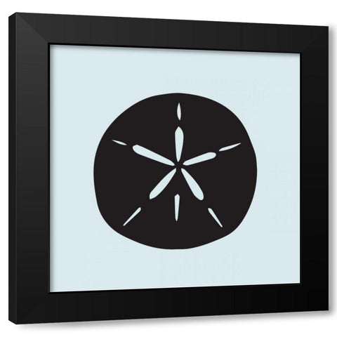 Sand Dollar Cutout Black Modern Wood Framed Art Print with Double Matting by Hogan, Melody