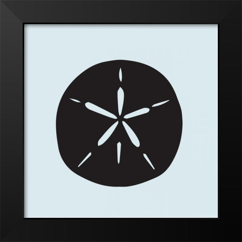 Sand Dollar Cutout Black Modern Wood Framed Art Print by Hogan, Melody