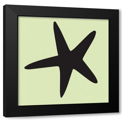 Starfish Cutout Black Modern Wood Framed Art Print with Double Matting by Hogan, Melody